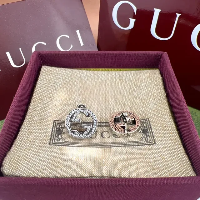 Gucci GG Marmont Pavé Crystal Double G Stud Earrings 6