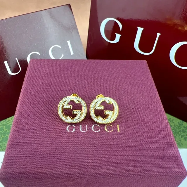 Gucci GG Marmont Pavé Crystal Double G Stud Earrings 7