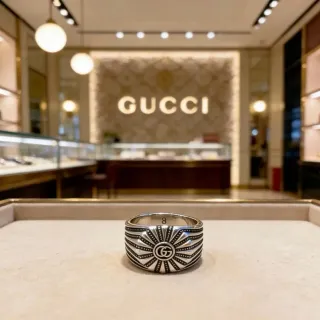 Gucci GG Marmont Sunburst Wide Band Ring