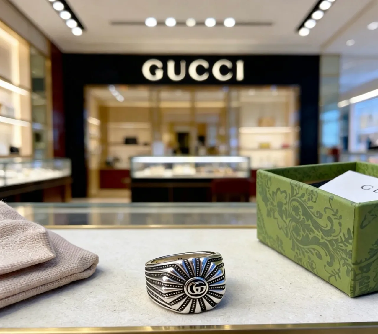 Gucci GG Marmont Sunburst Wide Band Ring 3