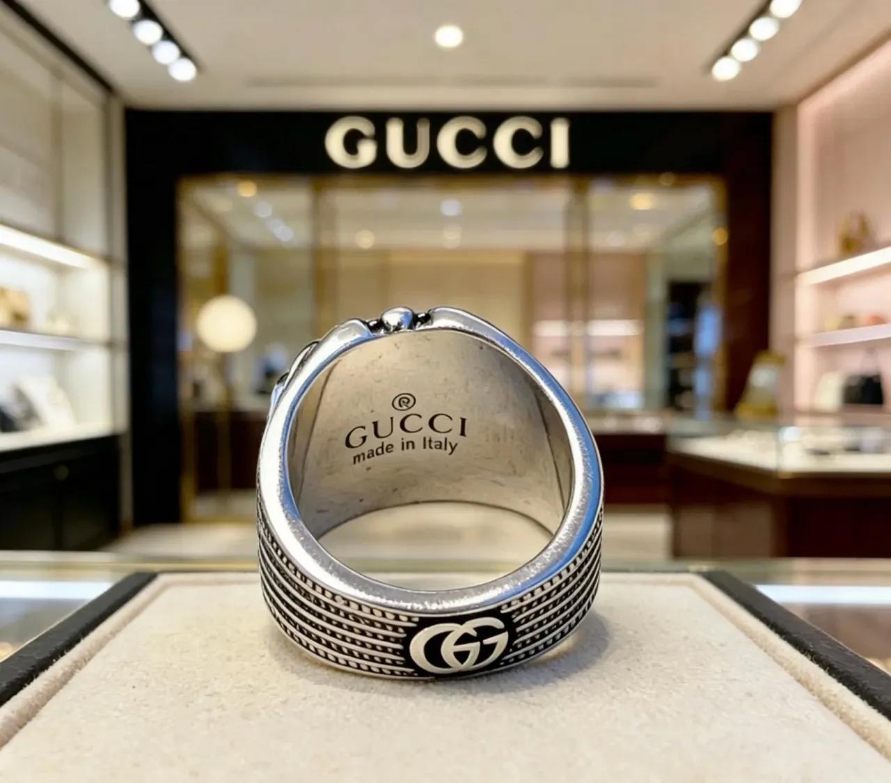 Gucci GG Marmont Sunburst Wide Band Ring 6
