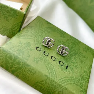 Gucci GG Marmont Textured Rope Interlocking G Stud Earrings