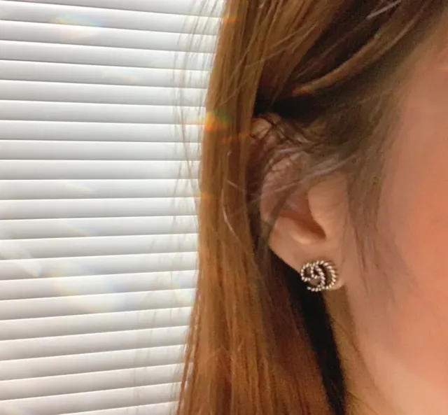 Gucci GG Marmont Textured Rope Interlocking G Stud Earrings 2