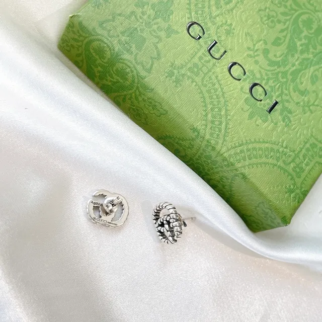 Gucci GG Marmont Textured Rope Interlocking G Stud Earrings 6