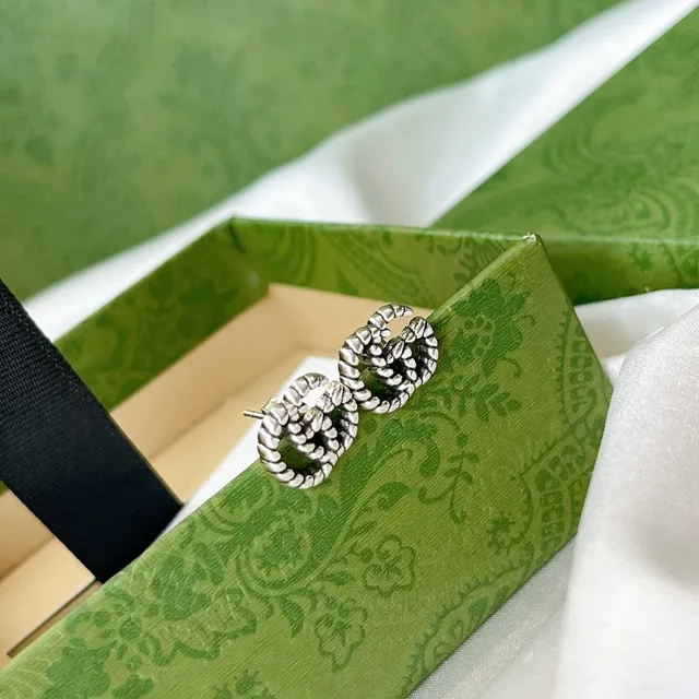 Gucci GG Marmont Textured Rope Interlocking G Stud Earrings 7
