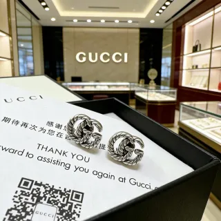 Gucci GG Marmont Twisted Rope Interlocking G Stud Earrings