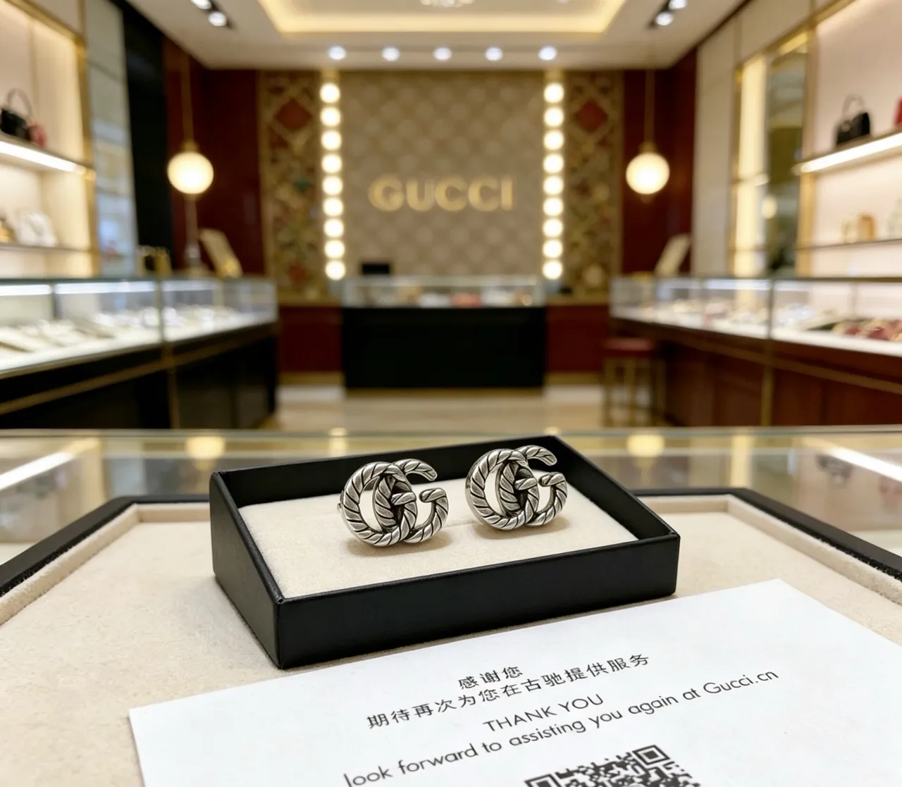 Gucci GG Marmont Twisted Rope Interlocking G Stud Earrings 7