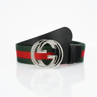 Gucci GG Marmont Web Stripe Black Green Red Leather Belt