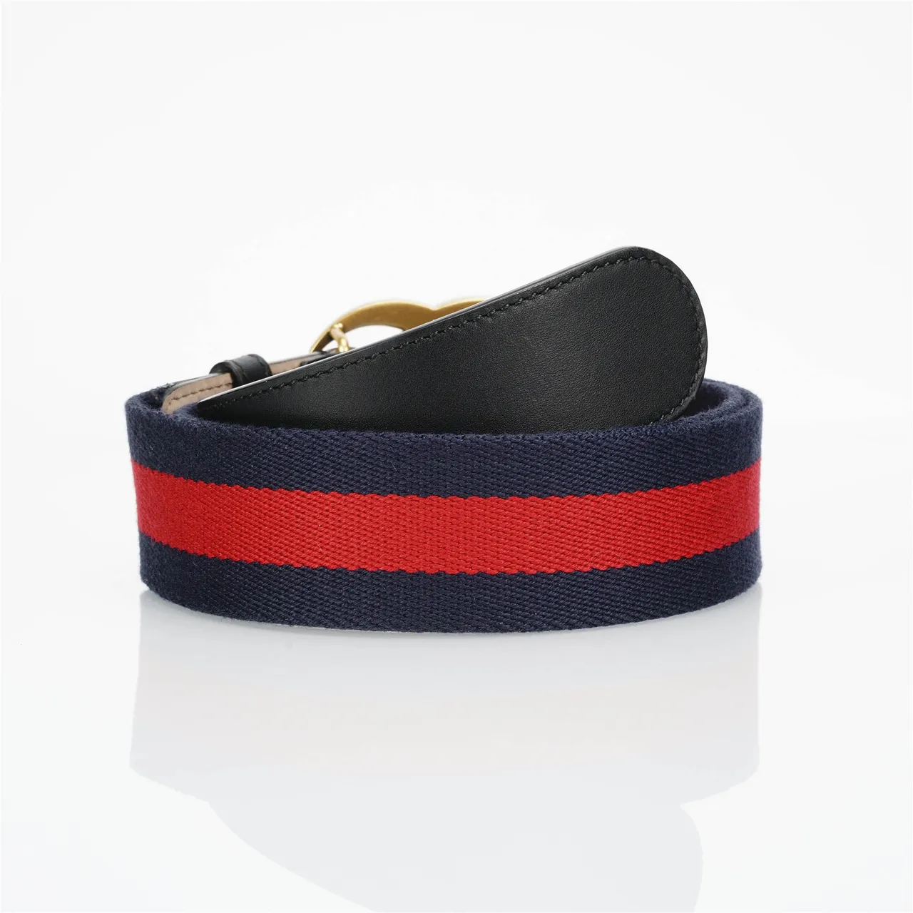 Gucci GG Marmont Web Stripe Leather Belt 3