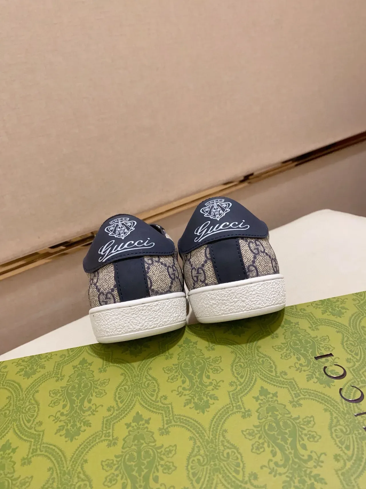 Gucci GG Monogram Canvas e Couro Navy Lifestyle Sneakers 2