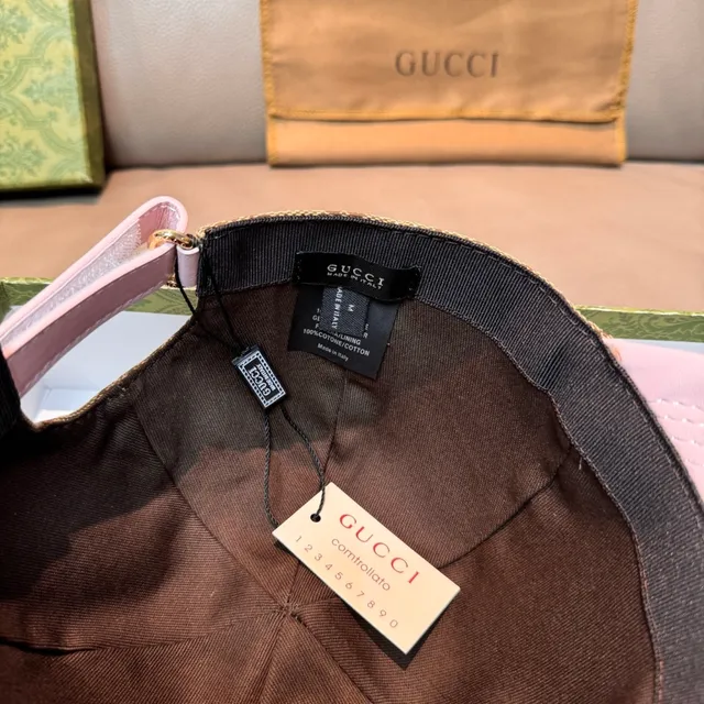 Gucci GG Monogram Pink Brim Baseball Cap 4