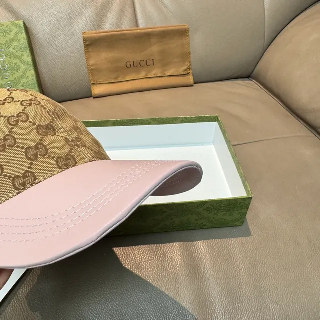Gucci GG Monogram Pink Brim Baseball Cap 5