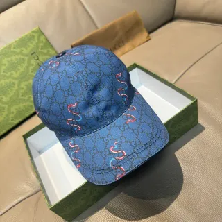 Gorra de béisbol Gucci GG Monograma Motivo Serpentina Azul