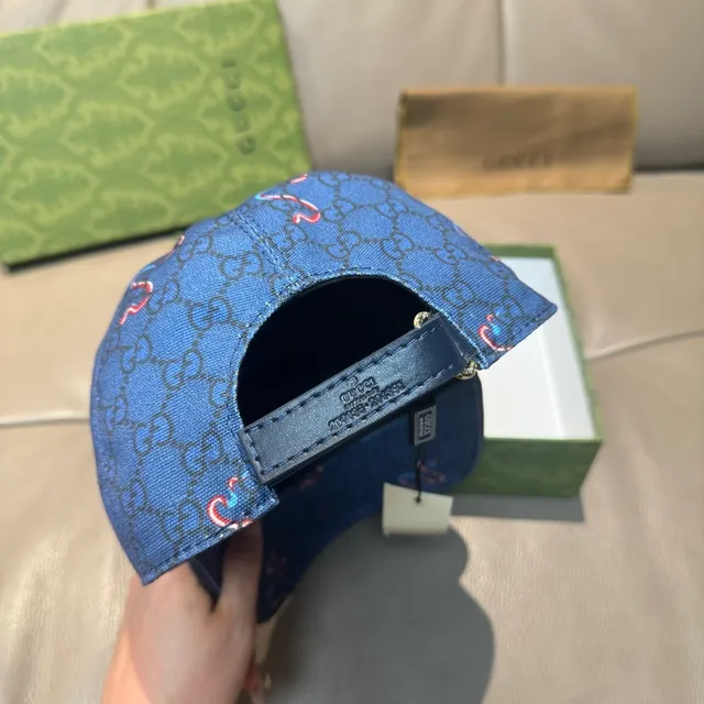 Gucci GG Monogram Serpentine Motif Blue Baseball Cap 3