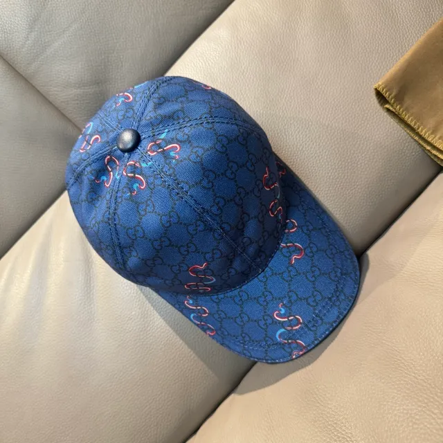 Gucci GG Monogram Serpentine Motif Blue Baseball Cap 9