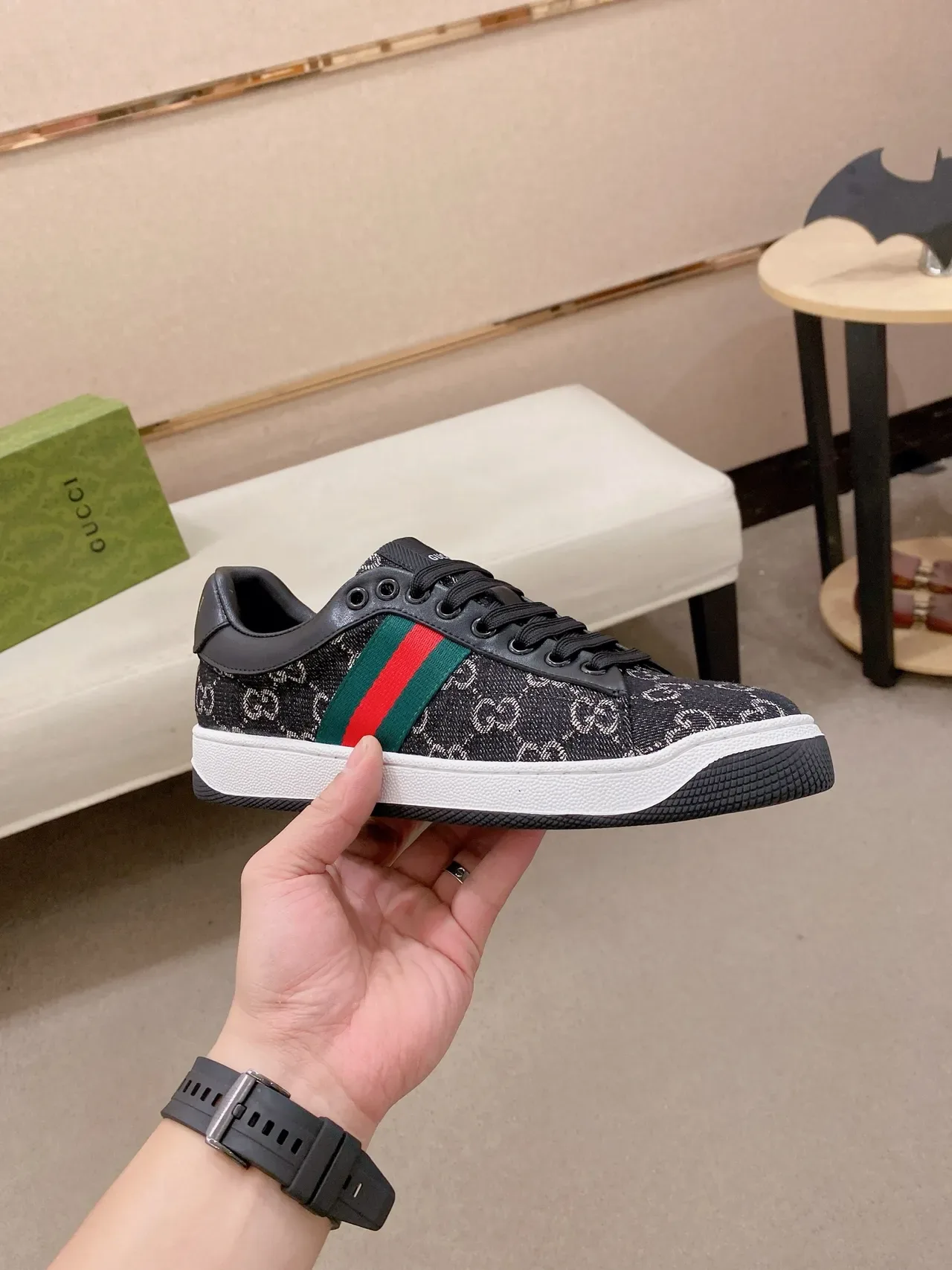 Gucci GG Tennis 1977 Lona Monograma Rayas Web Zapatillas Lifestyle 5