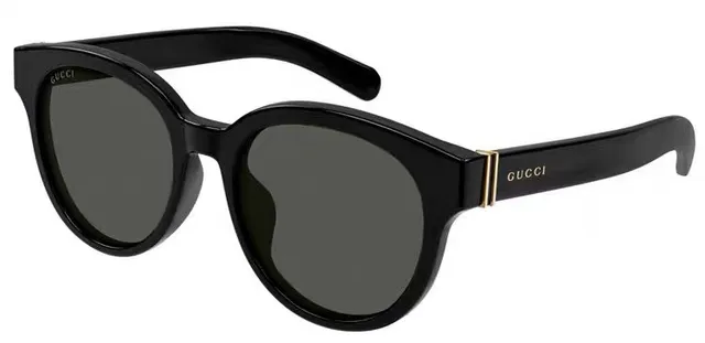 Gucci Glossy Black Rectangular Rounded Frame Sunglasses 3