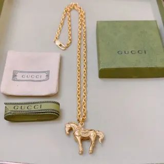 Gucci Gold-Tone Horse Pendant Necklace
