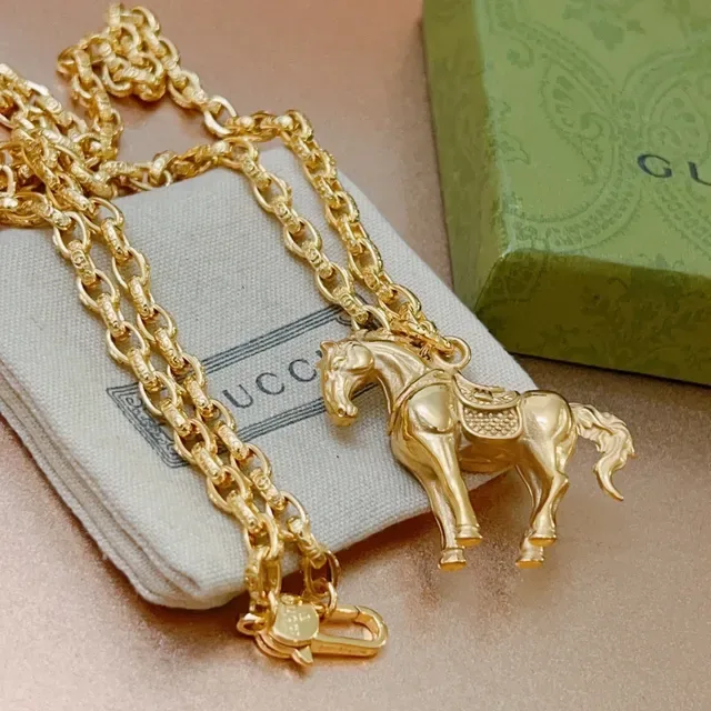 Gucci Gold-Tone Horse Pendant Necklace 5