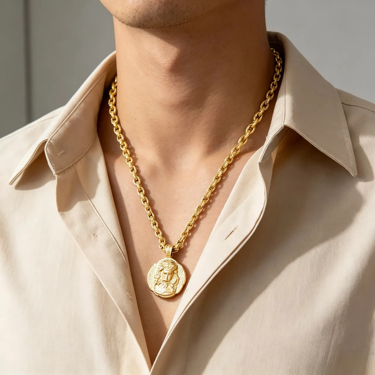Gucci Gold-Tone Medallion Pendant Necklace 5