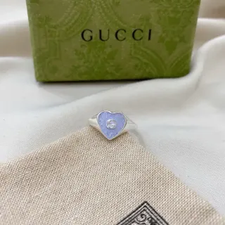 Gucci Heart Enamel Interlocking G Ring