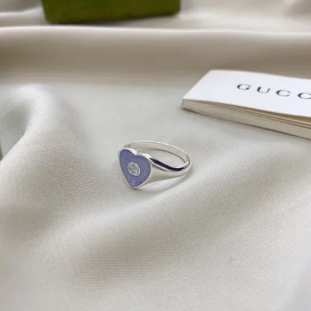 Gucci Heart Enamel Interlocking G Ring 4
