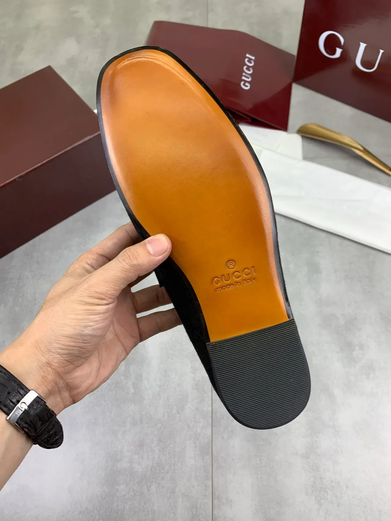 Gucci Horsebit 1955 Black GG Monogram Loafers 4
