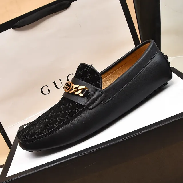 Gucci Horsebit 1955 Black GG Monogram Velvet Loafers 6