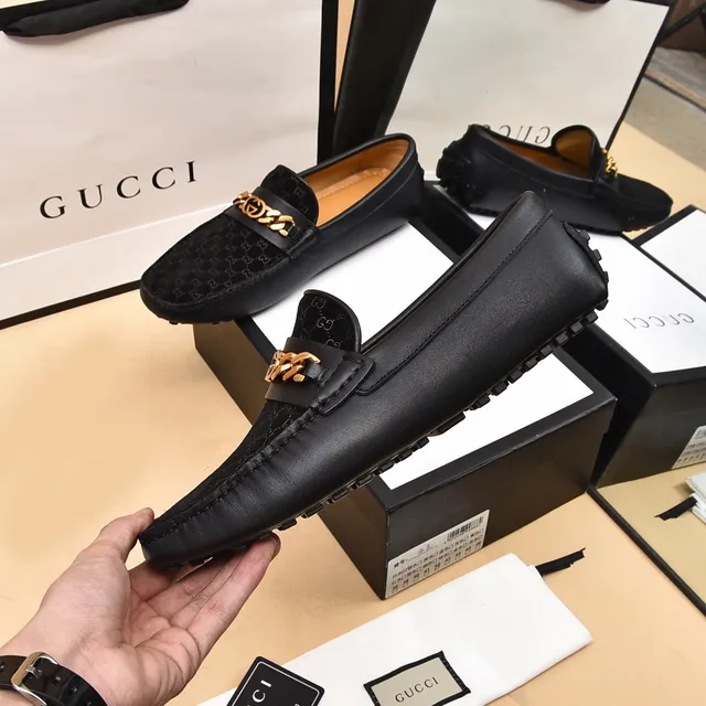 Gucci Horsebit 1955 Black GG Monogram Velvet Loafers 8