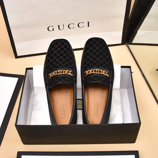 Gucci Horsebit 1955 Black GG Monogram Velvet Loafers 9