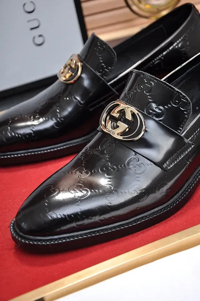 Gucci Horsebit 1955 Black Gold Monogrammed Leather Buckle Loafer 2