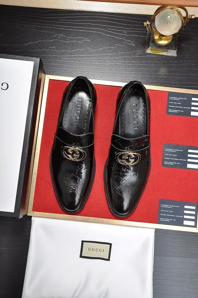 Gucci Horsebit 1955 Black Gold Monogrammed Leather Buckle Loafer 5
