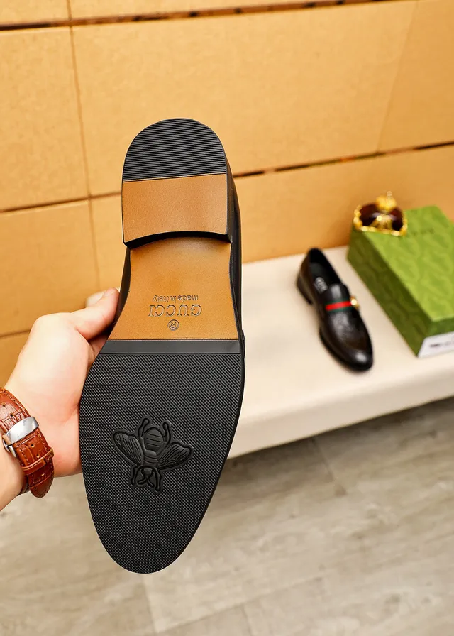 Gucci Horsebit 1955 Black Green Embossed GG Monogram Web Strap Loafer 2