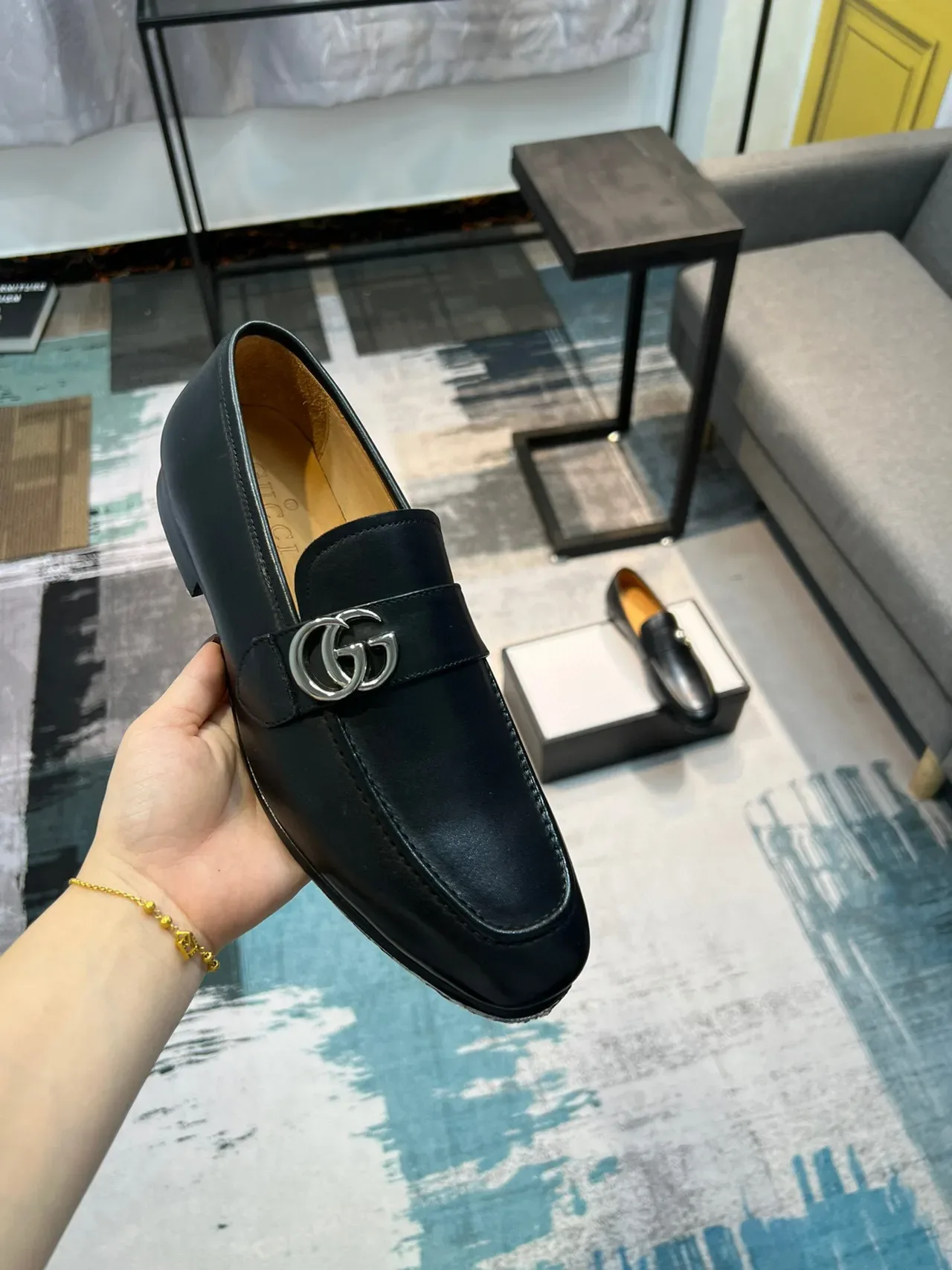 Gucci Horsebit 1955 Mocassins en cuir noir avec boucle Horsebit 6