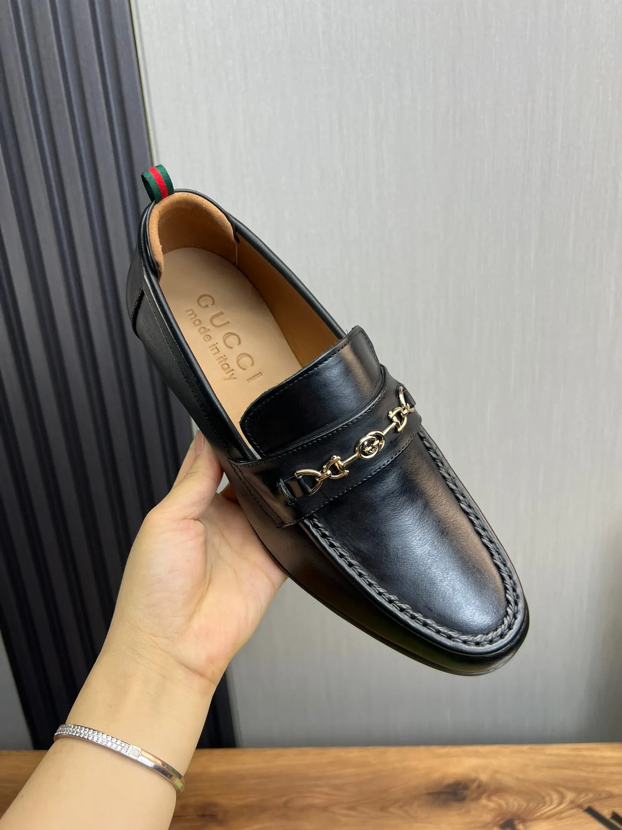 Gucci Horsebit 1955 Mocassin en Cuir Noir 6