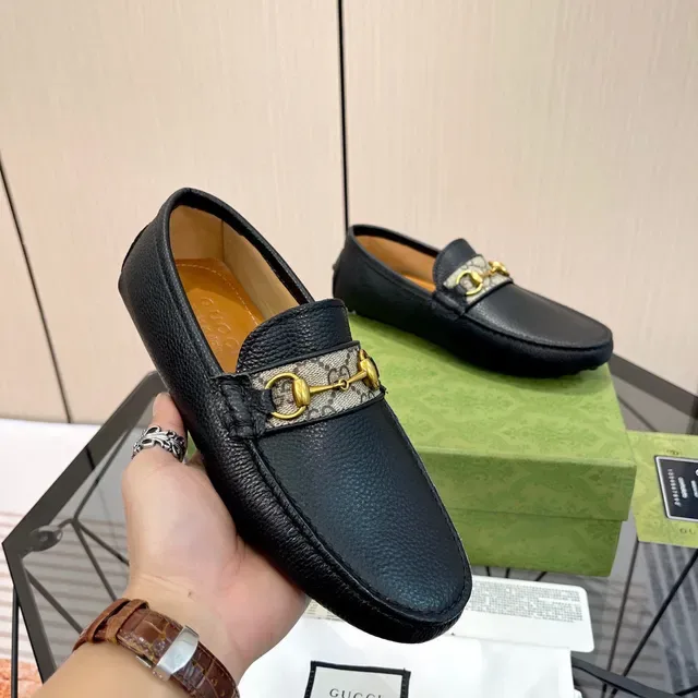 Gucci Horsebit 1955 Black Pebbled Leather Loafers 4