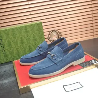 Gucci Horsebit 1955 नीली स्यूड लोफर्स