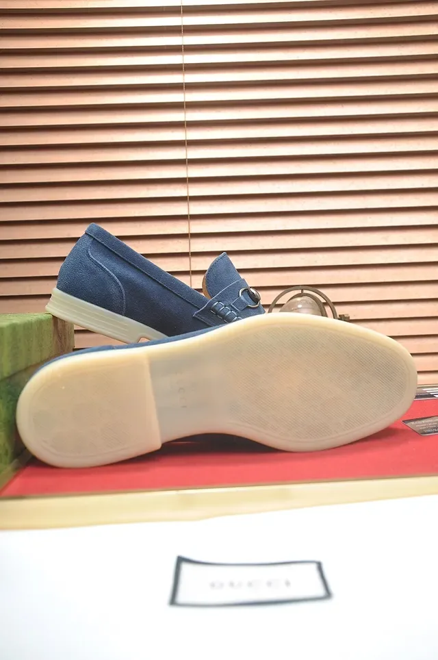 Gucci Horsebit 1955 Blue Suede Loafers 3