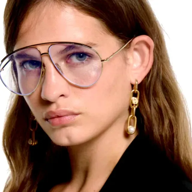 أقراط Gucci Horsebit 1955 سلسلة لؤلؤ قطرة 3