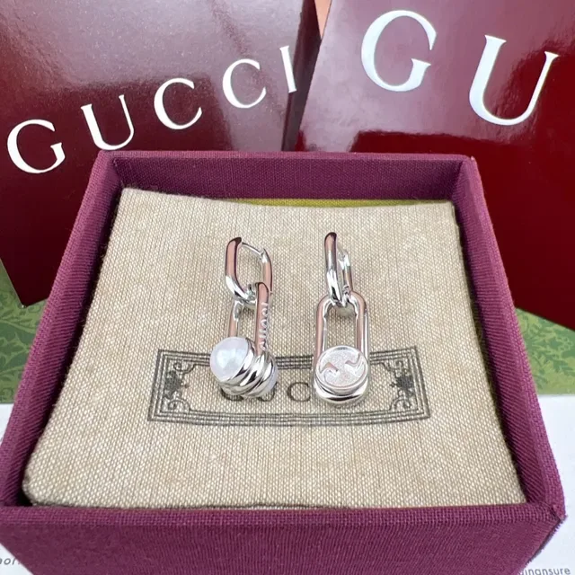 أقراط Gucci Horsebit 1955 سلسلة لؤلؤ قطرة 5