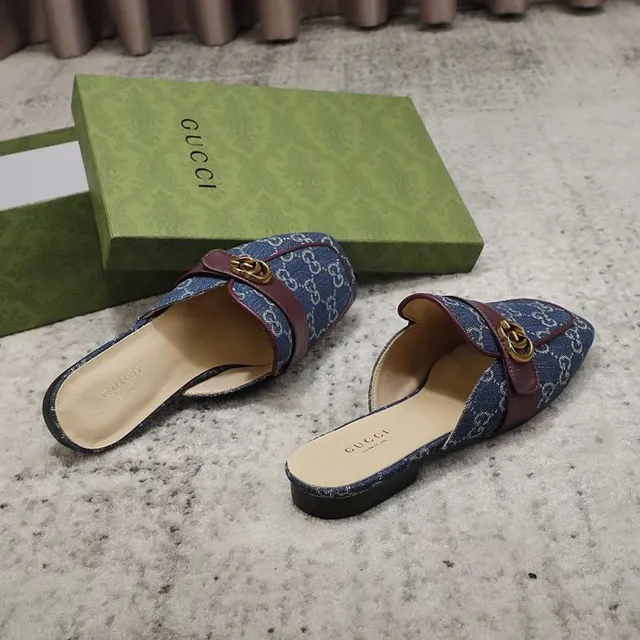 Gucci Horsebit 1955 denim GG monogram loafers marron à bride 7