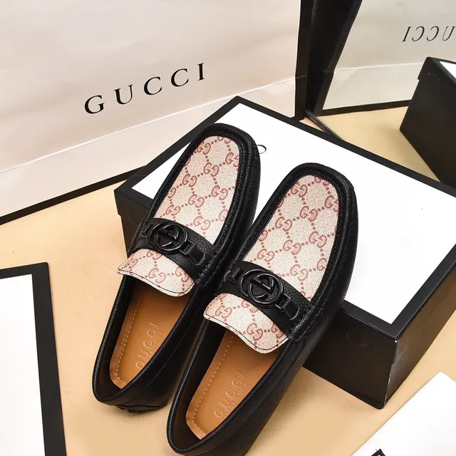 Gucci Horsebit 1955 GG Monogram Beige and Black Loafers 3