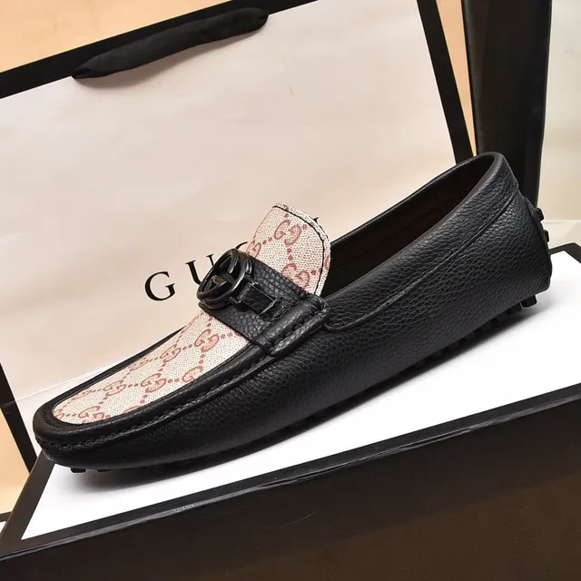 Gucci Horsebit 1955 GG Monogram Beige and Black Loafers 5