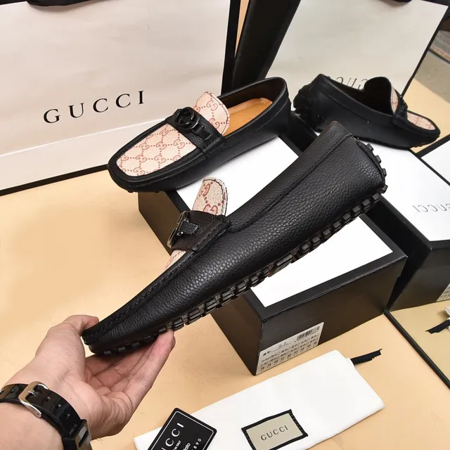 Gucci Horsebit 1955 GG Monogram Beige and Black Loafers 7