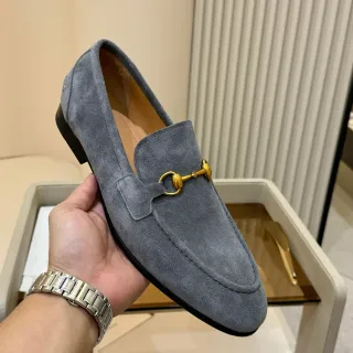 Gucci Horsebit 1955 Gray Suede Loafers
