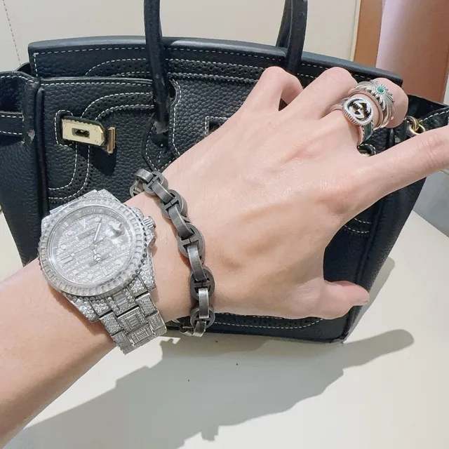 Gucci Horsebit 1955 Interlocking H-Link Oxidized Silver Bracelet 3
