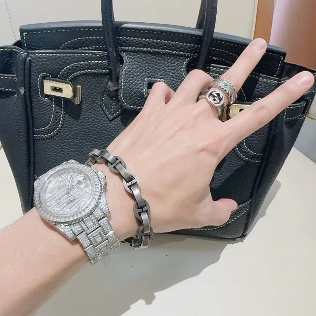 Gucci Horsebit 1955 Interlocking H-Link Oxidized Silver Bracelet 5