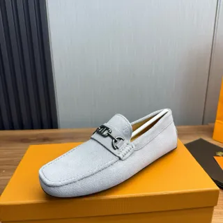 Gucci Horsebit 1955 Light Gray Suede Loafers