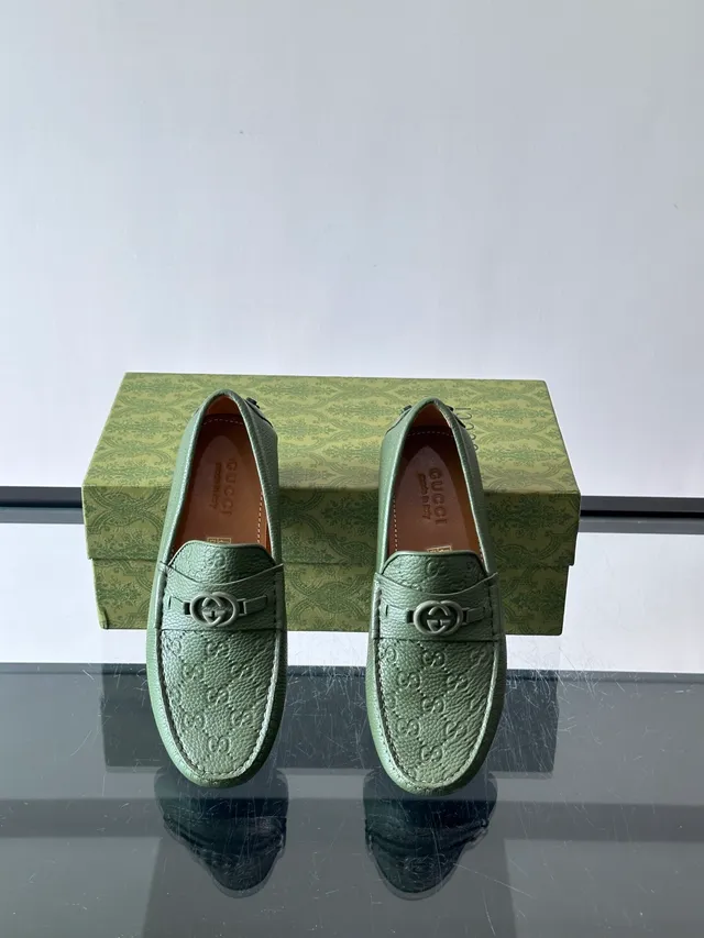 Gucci Horsebit 1955 鼠尾草绿 压纹皮革 乐福鞋 4