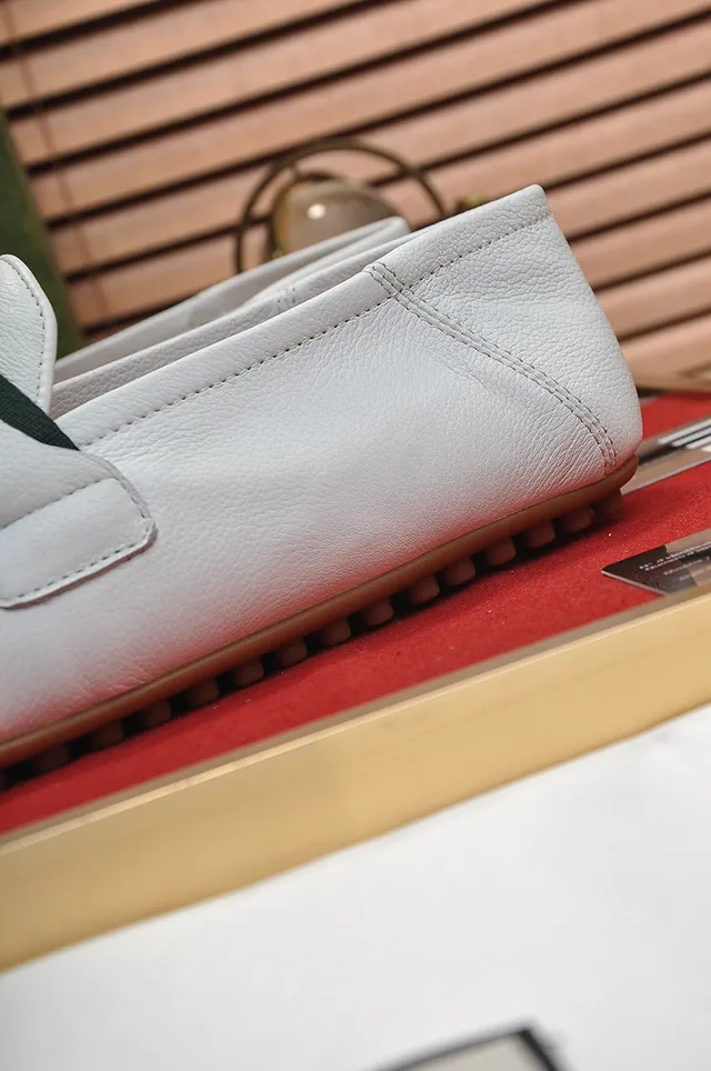 Gucci Horsebit 1955 White Leather Web Stripe Loafers 2